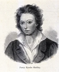 Retrato de Percy Bysshe Shelley, poeta británico (1792-1822)