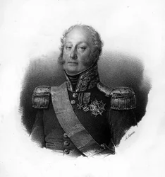 Retrato de Pierre Claude, Conde Pajot, conocido como Pajol (1772-1844), general francés, grabado del siglo XIX