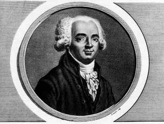 Retrato de Pierre Louis Manuel (1751-1793), diputado del Sena en la Convención Nacional. Grabado en «Colección completa de pinturas históricas de la Revolución francesa, en tres volúmenes». 1804.
