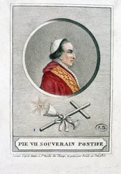 Retrato de Pío VII (1742 - 1823) en medallón