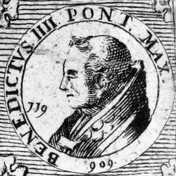 Retrato del Papa Benedicto IV. Grabado del siglo XIX