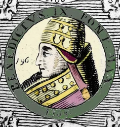 Retrato del Papa Benedicto IX. Grabado del siglo XIX