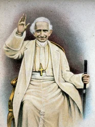 Retrato del Papa León XIII. Cromolitografía.