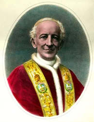 Retrato del papa León XIII (Leone XIII), elegido en 1878 y fallecido en 1903
