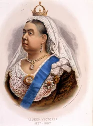 Retrato de la Reina Victoria de Inglaterra, finales del siglo XIX