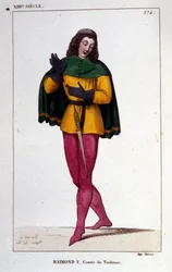 Retrato de Raimundo V, Conde de Toulouse (aproximadamente 1134 - 1194).