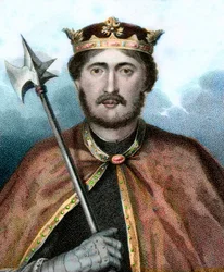Retrato de Ricardo I (1157-1199), rey de Inglaterra, también llamado Ricardo Corazón de León - Retrato de Ricardo Corazón de León - Grabado, siglo XIX