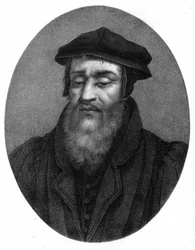 Retrato de Robert I Estienne (1498 - 1559) humanista, editor e impresor.