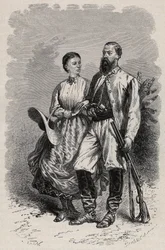Retrato de SAMUEL WHITE BAKER (1821-1893) explorador inglés y Lady Florence Baker (1841-1916)