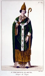 Retrato de San Prudencio por Troyes Obispo de Troyes (siglo IX)