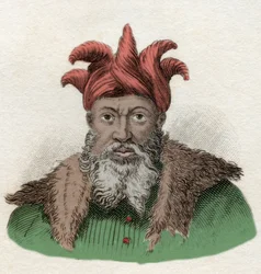 Retrato de Saladino (1138-1193) (Salah al Din Yusuf al-Ayyubi, comandante militar contra los cruzados en Egipto). Grabado del siglo XIX.