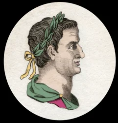 Retrato de Servio Sulpicio Galba (3 a.C.-69 d.C.), emperador romano. Grabado del siglo XIX