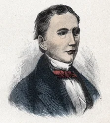 Retrato de Sir Isaac Pitman (1813-1897) inventor inglés de la taquigrafía (estenografía)