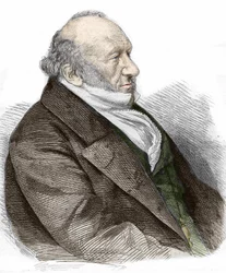 Retrato de Sir Moses Montefiore (1784-1885) banquero y filántropo inglés, de origen italiano. Grabado de 1867