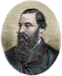 Retrato de Sir Samuel Baker (1821-1893) grabado de “Picturesque Histoire des grands voyages au nineteenth century”. 1877
