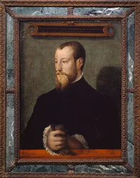 Retrato de Theodore Beza o Theodore de Beze (1519-1605) a los 24 años, teólogo francés, cuadro de pintor anónimo