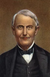 Retrato de Thomas Alva Edison, científico e inventor estadounidense.