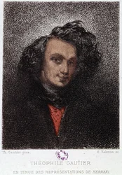 Retrato de Théophile Gautier en Hernani por Victor Hugo. Siglo XIX.
