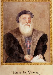 Retrato de Vasco de Gama - en “La vida del Príncipe Enrique de Portugal apodado el Navegante” de Richard Henri Major