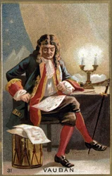 Retrato de Vauban (1633 - 1707). (Sébastien Le Prestre de Vauban) Mariscal de Francia e ingeniero militar. Cromolitografía del siglo XIX