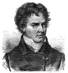 Retrato de Victor Jacquemont (1801 - 1832), botánico y viajero francés - Grabado en “The picturesque history of great voyages in the nineteenth century”. 1877