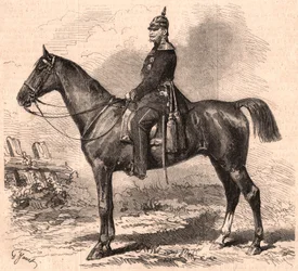 Retrato de Guillermo I en uniforme a caballo