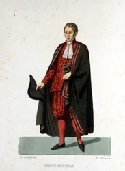 Retrato de un palacio papal del Estado Vaticano. Grabado del siglo XIX.