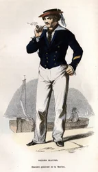 Retrato de un segundo maestro. en “Histoire générale de la marine” por Van Tenac