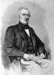 Retrato del poeta francés Alphonse de Lamartine (1790 - 1869)