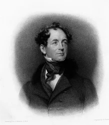 Retrato del poeta irlandés Thomas Moore (o Thomas More) (1779-1852). Grabado del siglo XIX