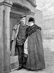 Retrato del explorador noruego Fridtjof Nansen (1861-1930), científico y diplomático, con su esposa.