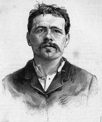 Retrato del anarquista François KOENIGSTEIN, conocido como RAVACHOL (por el nombre de su madre) (1859 - 1892).