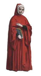Retrato del poeta Francesco Petrarca, llamado Petrarca (1304-1374) - grabado de «Usi e costumi di tutti i popoli dell