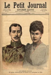 Retratos con motivo del anuncio de su matrimonio, del Príncipe Alberto Víctor, Duque de Clarence y Avondale con María de Teck, Le Petit Journal, 9/01/1892