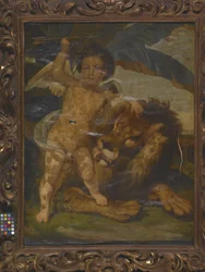El poder del amor sobre la fuerza (óleo sobre lienzo)