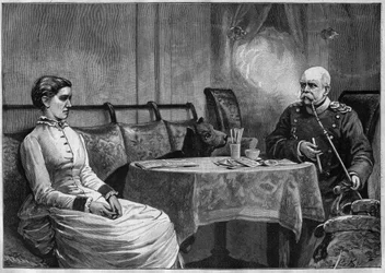 Príncipe Otto von Bismarck (1815-98) y su esposa, Johanna (1824-94) - grabado 1887