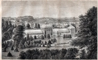 Jardín público de Burdeos - Jardín público - Burdeos - grabado alrededor de 1867