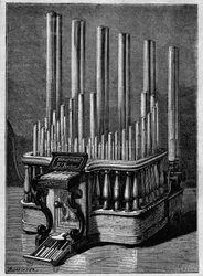 Instrumentos raros o imaginarios: El pirófono o «llamas cantantes», de Frederic Kastner (instrumento que genera llamas alimentadas por chorros de gas).