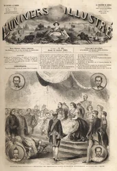Recepción de los embajadores siameses por el emperador Napoleón III y la emperatriz Eugenia en el Palacio de Fontainebleau, 27 de junio de 1861