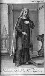 Orden religiosa. Novicia de la Orden de Santa Rosalía en Palermo en Sicilia en el siglo XVII. De la 