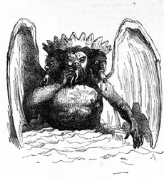 Representación de Lucifer en el Infierno de Dante devorando a los condenados.