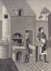 Representación de un panadero en el siglo XV.
