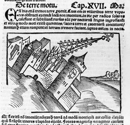 Representación del terremoto en el siglo XVI