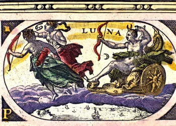 Representación de la luna. Grabado del siglo XVII
