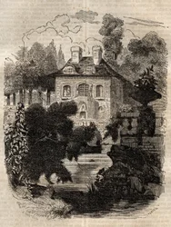 Residencia de Rousseau en la isla de Saint-Pierre (St. Petersinsel) Berna - Suiza - Ilustración para las 