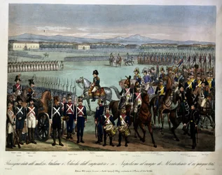 Revisión de las milicias italianas y polacas de Napoleón en el Campo de Montechiaro, 10 de junio