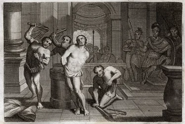Biblia de Royaumont, Nuevo Testamento: Flagelación de Jesucristo. Ilustración de 1811.