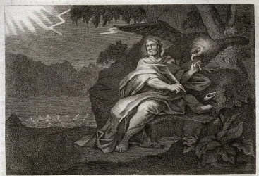 Biblia de Royaumont, Nuevo Testamento: El evangelista San Juan con el águila. Ilustración de 1811.
