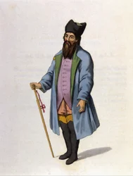 Comerciante ruso de Kaluga. Grabado de 1802