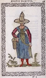 Mujer rústica de Bresse - en “Habits et effigies” por Jean Sulperius